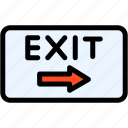 emergency, exit, sign, security, signaling, direction