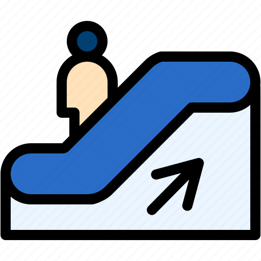Escalator, up, stair, sign, arrow icon - Download on Iconfinder