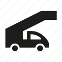 airport, delivery, stair, truck icon