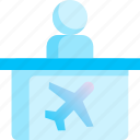 booking, check-in, counter, customer service, help desk, information, ticket