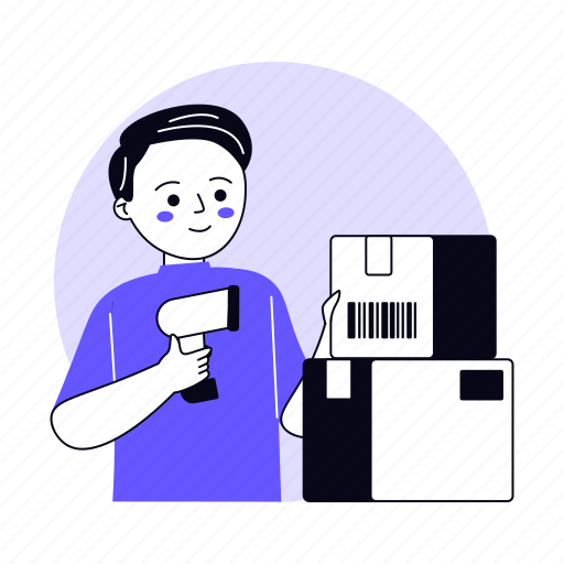 Delivery scan, scanning, barcode, number, tracking, shipping, delivery illustration - Download on Iconfinder