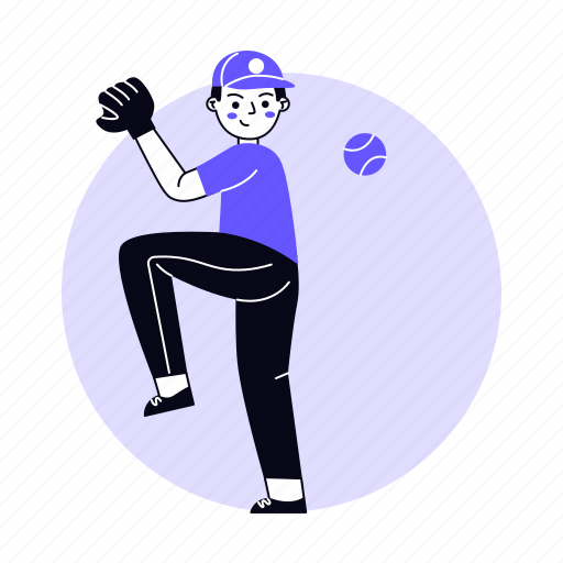 Baseball, throw ball, pitcher, player, boy, sport, competition illustration - Download on Iconfinder