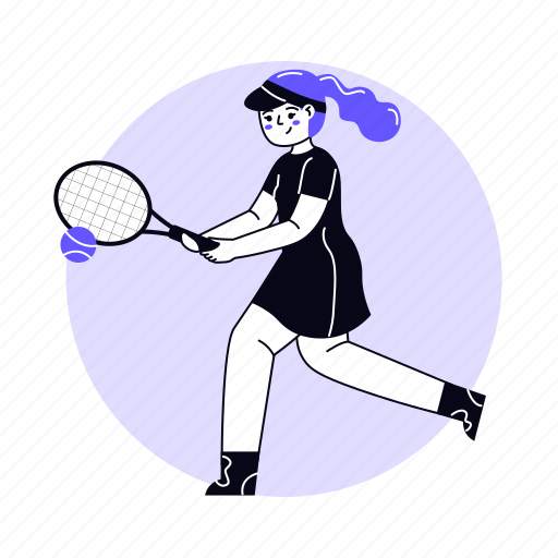 Tennis, racket, player, tennis player, girl, sport, competition illustration - Download on Iconfinder