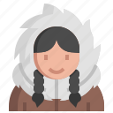 eskimo, female, polar, cultures, black, hair