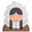 eskimo, female, polar, cultures, black, hair 