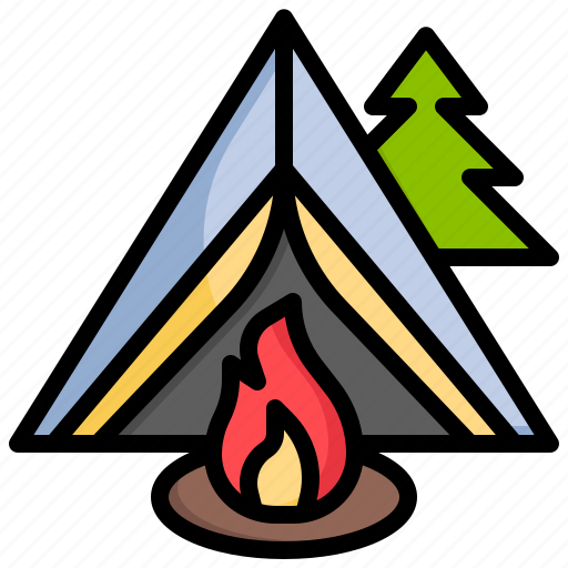 Camping, tent, outdoor, moon, night icon - Download on Iconfinder