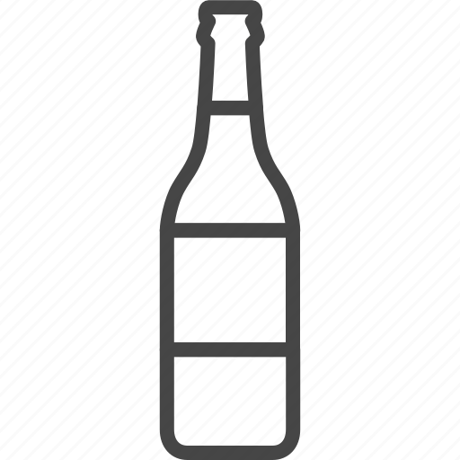 Alcohol, beer, beverage, bottle, food, line, outline icon - Download on Iconfinder