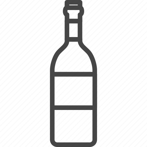Alcohol, beverage, bottle, food, line, outline, wine icon - Download on Iconfinder