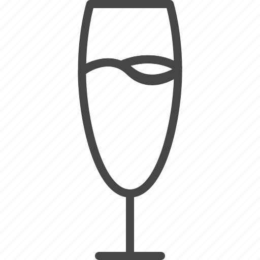 Alcohol, beverage, champagne, food, glass, line, outline icon - Download on Iconfinder