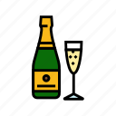 champagne, drink, bottle, alcohol, glass, bar