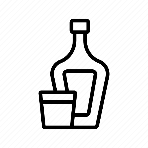 Alcohol, bottle, cognac, glass, ocean, sunset icon - Download on Iconfinder