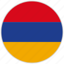 armenia, circular, country, flag, national, national flag, rounded