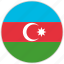 azerbaijan, circular, country, flag, national, national flag, rounded 
