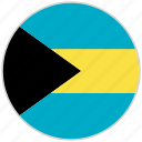 bahamas, circular, country, flag, national, national flag, rounded