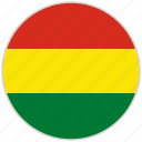 bolivia, circular, country, flag, national, national flag, rounded
