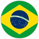 brazil, circular, country, flag, national, national flag, rounded