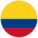 circular, colombia, country, flag, national, national flag, rounded