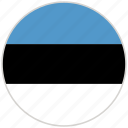 circular, country, estonia, flag, national, national flag, rounded 