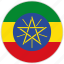 circular, country, ethiopia, flag, national, national flag, rounded 