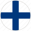 circular, country, finland, flag, national, national flag, rounded 
