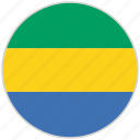 circular, country, flag, gabon, national, national flag, rounded 