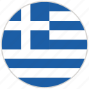 circular, country, flag, greece, national, national flag, rounded