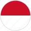 circular, country, flag, indonesia, national, national flag, rounded 