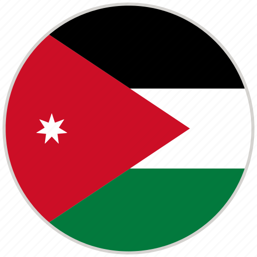 Circular Country Flag Jordan National National Flag Rounded Icon