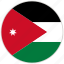 circular, country, flag, jordan, national, national flag, rounded 