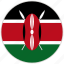 circular, country, flag, kenya, national, national flag, rounded 