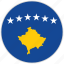 circular, country, flag, kosovo, national, national flag, rounded 