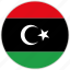 circular, country, flag, libya, national, national flag, rounded 