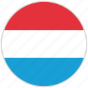 circular, country, flag, luxembourg, national, national flag, rounded 