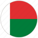 circular, country, flag, madagascar, national, national flag, rounded 