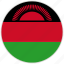 circular, country, flag, malawi, national, national flag, rounded 