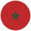 circular, country, flag, morocco, national, national flag, rounded 