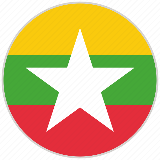 Circular, country, flag, myanmar, national, national flag, rounded icon - Download on Iconfinder