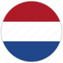circular, country, flag, national, national flag, netherlands, rounded