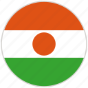 circular, country, flag, national, national flag, niger, rounded