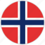 circular, country, flag, national, national flag, norway, rounded 