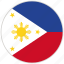 circular, country, flag, national, national flag, philippines, rounded 