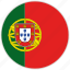circular, country, flag, national, national flag, portugal, rounded 