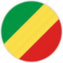 circular, country, flag, national, national flag, republic of congo, rounded 