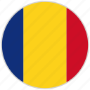 circular, country, flag, national, national flag, romania, rounded 