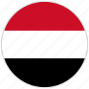 circular, country, flag, national, national flag, rounded, yemen