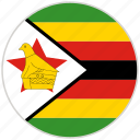 circular, country, flag, national, national flag, rounded, zimbabwe 