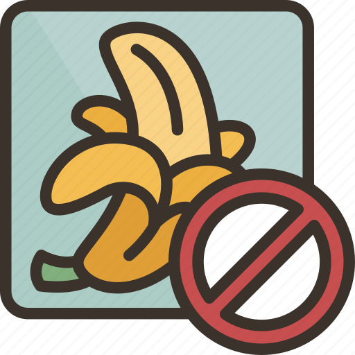 Allergy, banana, diet, restriction, caution icon - Download on Iconfinder