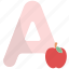a, alphabet, education, letter, text, abc, vowel 