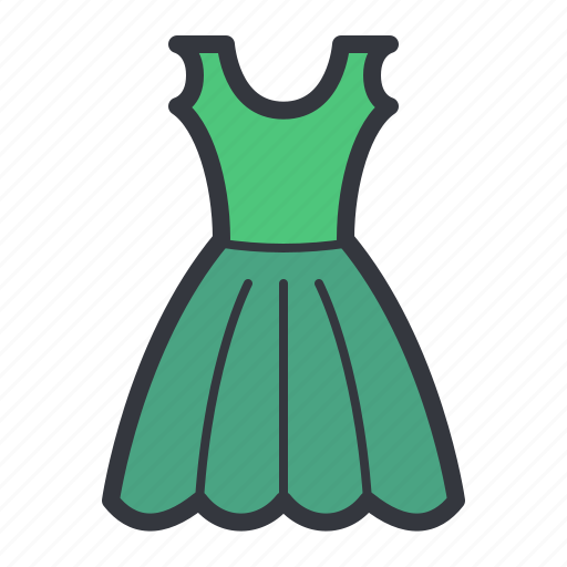 Dress, green, cartoon, clothes, illustration, woman icon - Download on Iconfinder