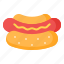hot dog, hotdog, sandwich, sausage, bread, fast food, food 